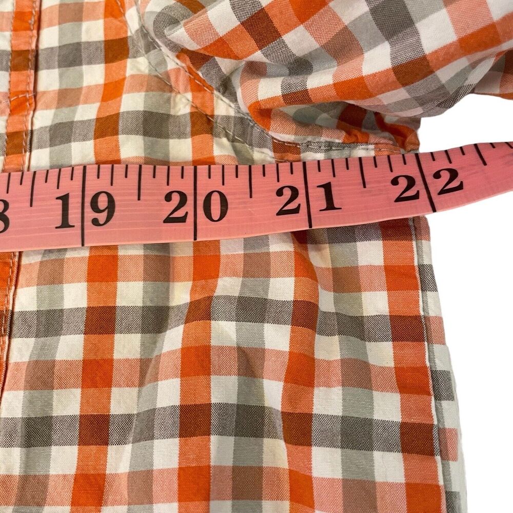 Eddie Bauer Check Shirt Men’s M Short Sleeve Button Down Gray Orange - Picture 10 of 16